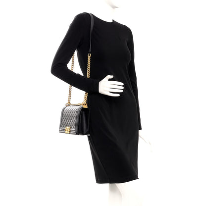 Chanel Lambskin Quilted Medium Boy Flap Black 2 of 13