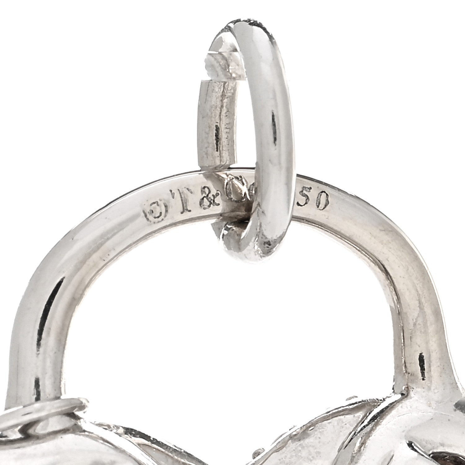 Tiffany 18K White Gold Diamond Multistone Filigree Heart Key Pendant 3 of 3