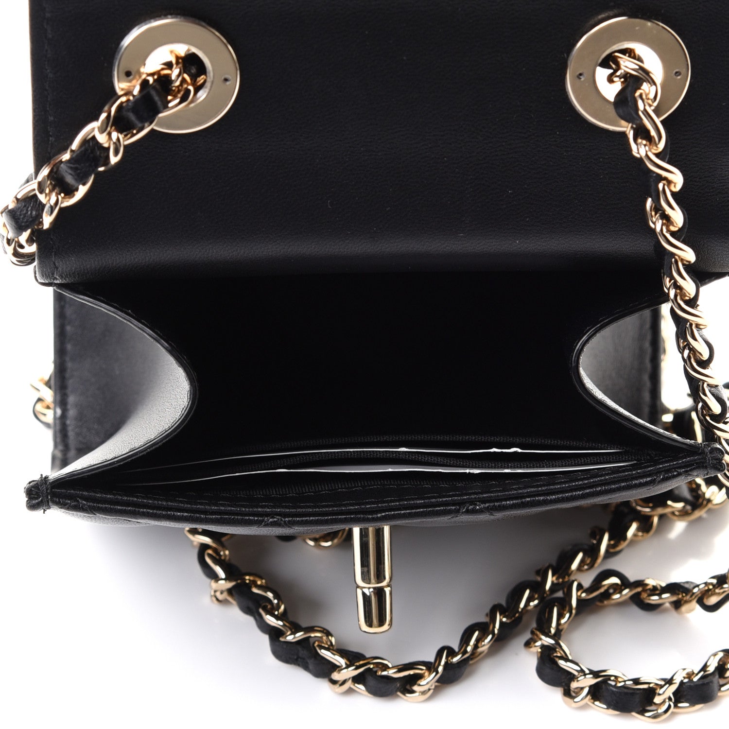 Chanel Lambskin Quilted Mini Trendy CC Chain Wallet Black 4 of 9