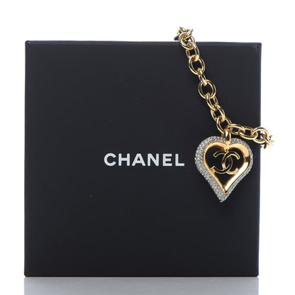 Chanel Crystal Chain Heart Bracelet Gold 5 of 5