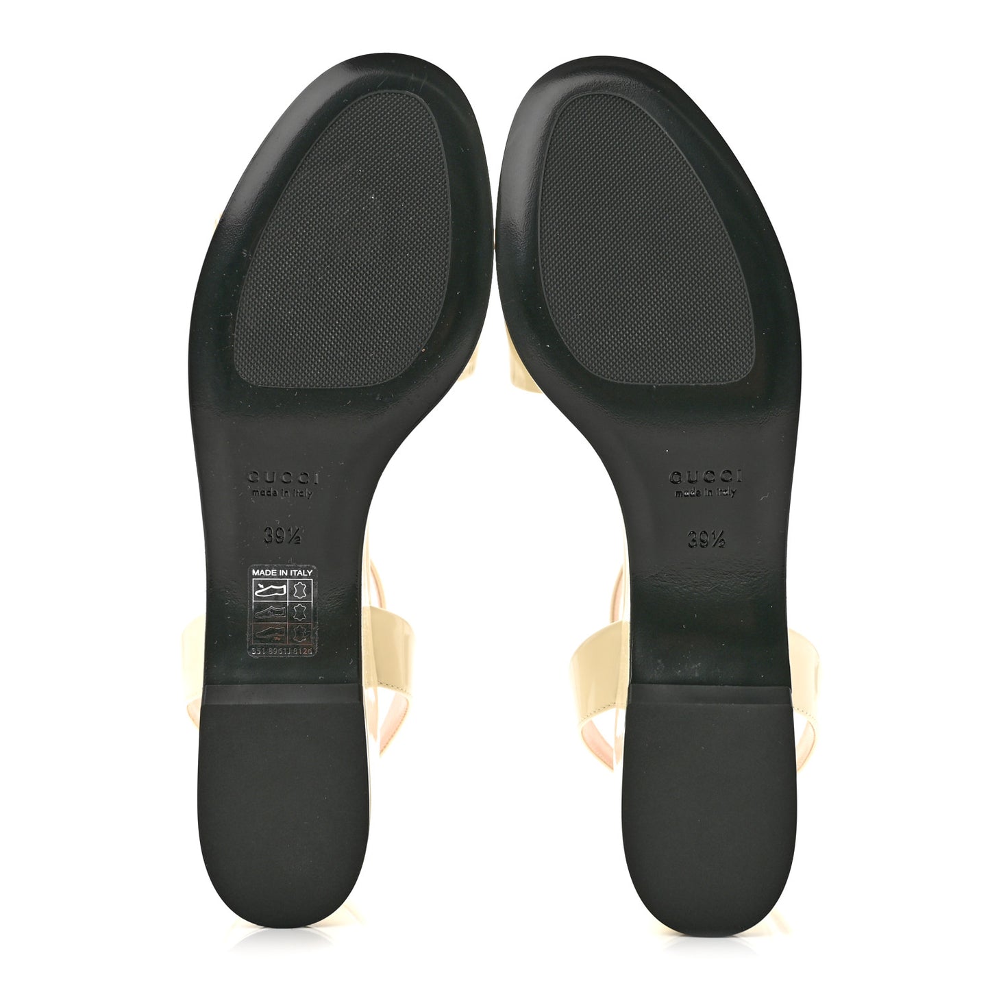Superlight Calfskin Horsebit Platform Sandals  39.5 New Ivory