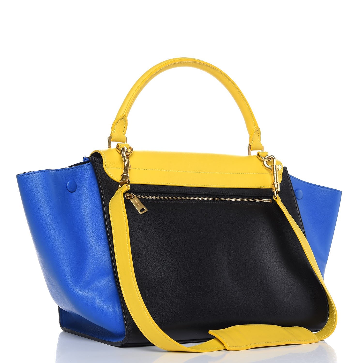 Celine Smooth Calfskin Tri-color Small Trapeze Sunflower 4 of 13