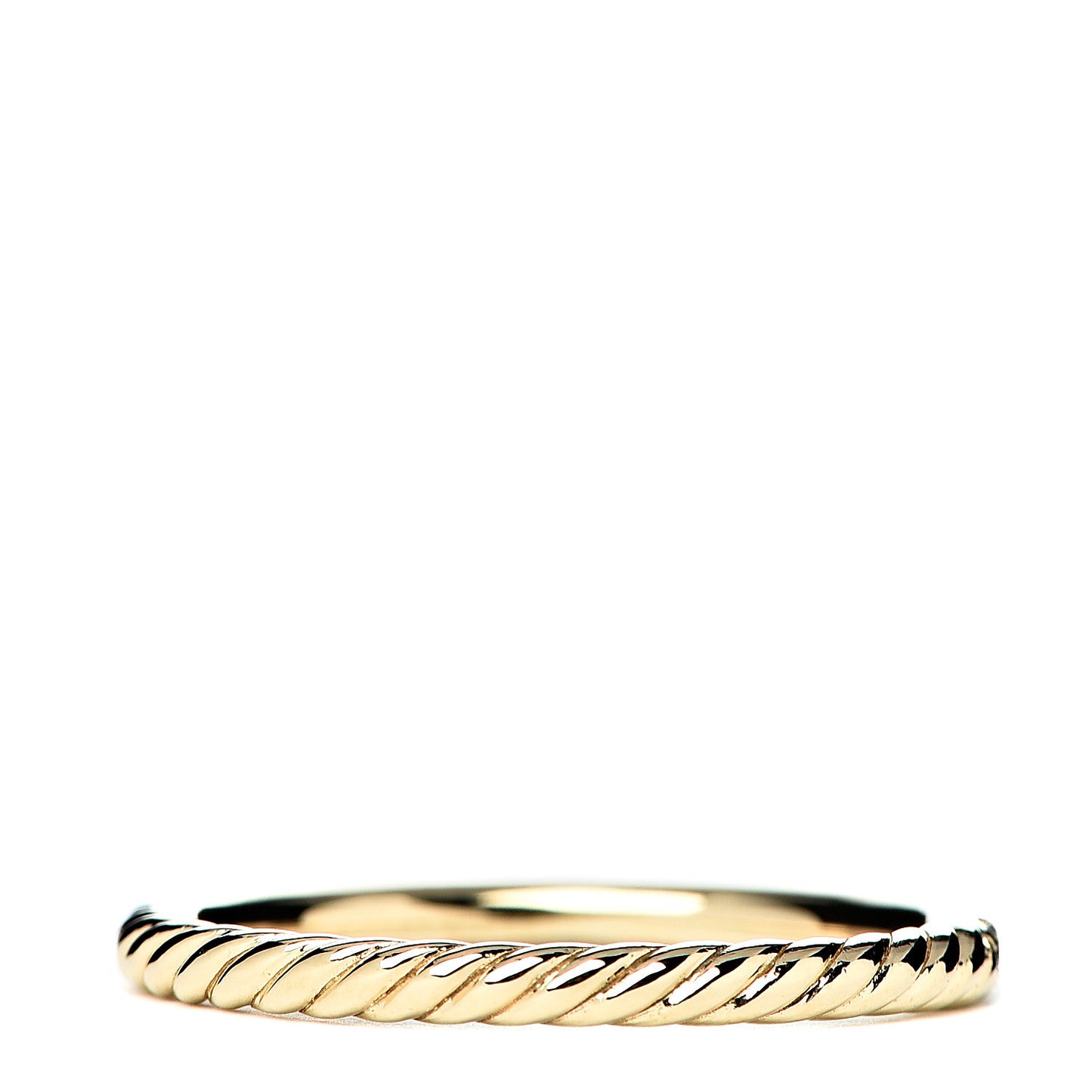 18K Yellow Gold Diamond 2mm Cable Collectibles Band Ring 54 7