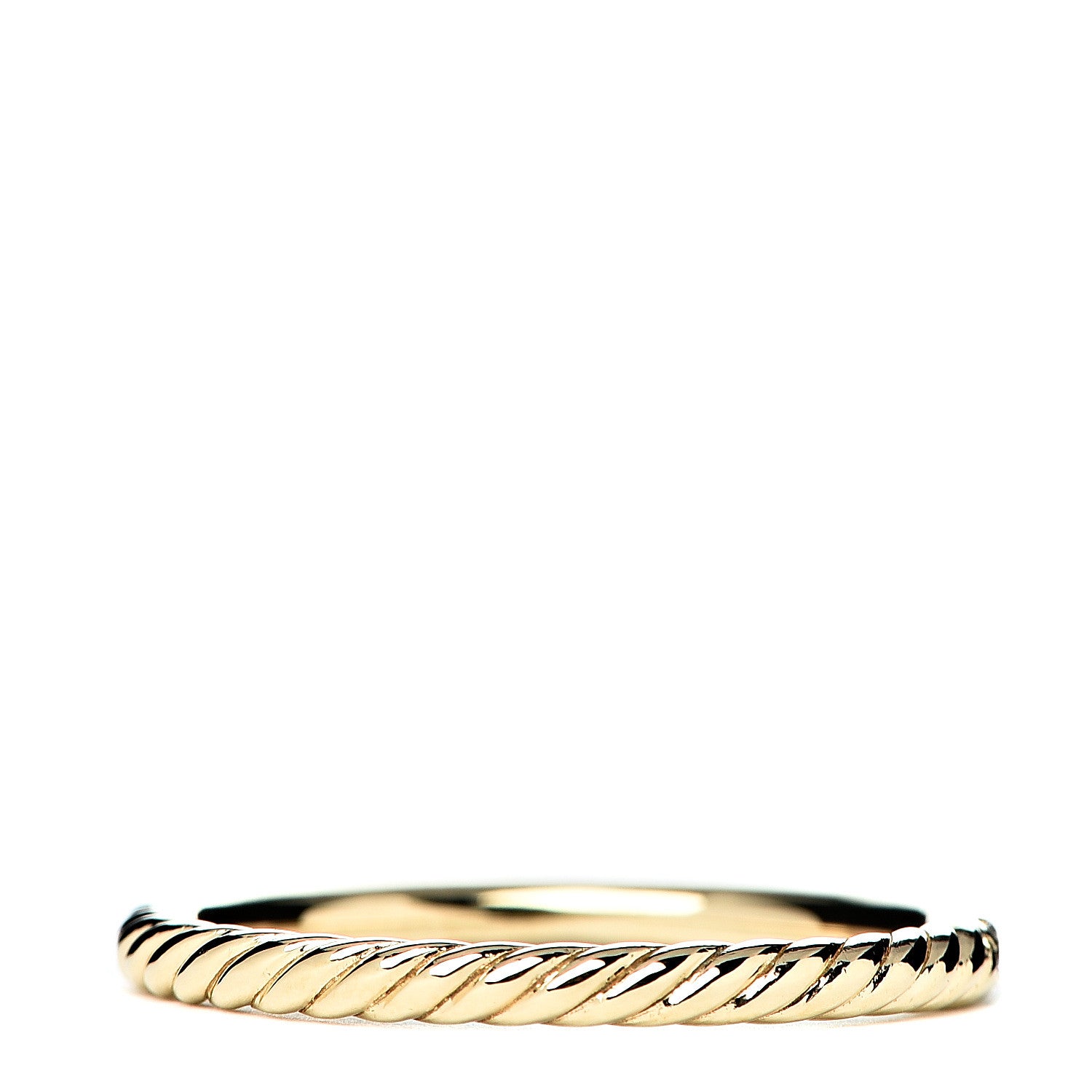 David Yurman 18K Yellow Gold Diamond 2mm Cable Collectibles Band Ring 54 7 3 of 5