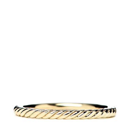 David Yurman 18K Yellow Gold Diamond 2mm Cable Collectibles Band Ring 54 7 3 of 5