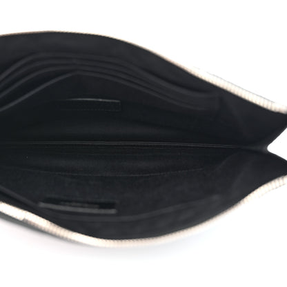 Saint Laurent Calfskin Crocodile Embossed Document Holder Black 5 of 9