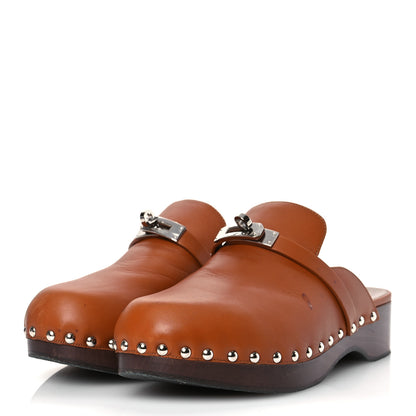 Hermes Heritage Calfskin Carlotta Mules 39 Naturel 4 of 13