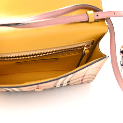 Burberry Derby Calfskin Haymarket Check Small Loxley Crossbody Cinnamon Red Multicolor 5 of 17