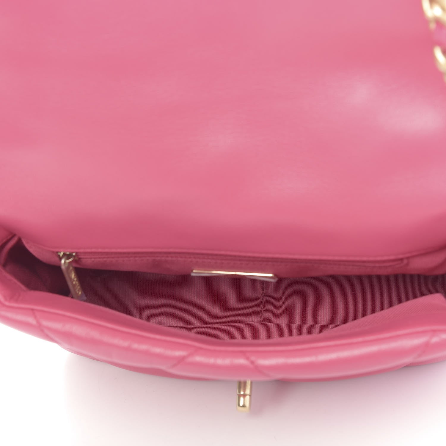 Chanel Lambskin Quilted Medium 19 Flap Dark Pink 5 of 14