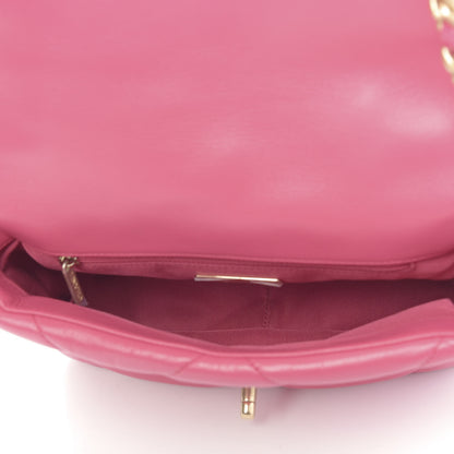 Chanel Lambskin Quilted Medium 19 Flap Dark Pink 5 of 14