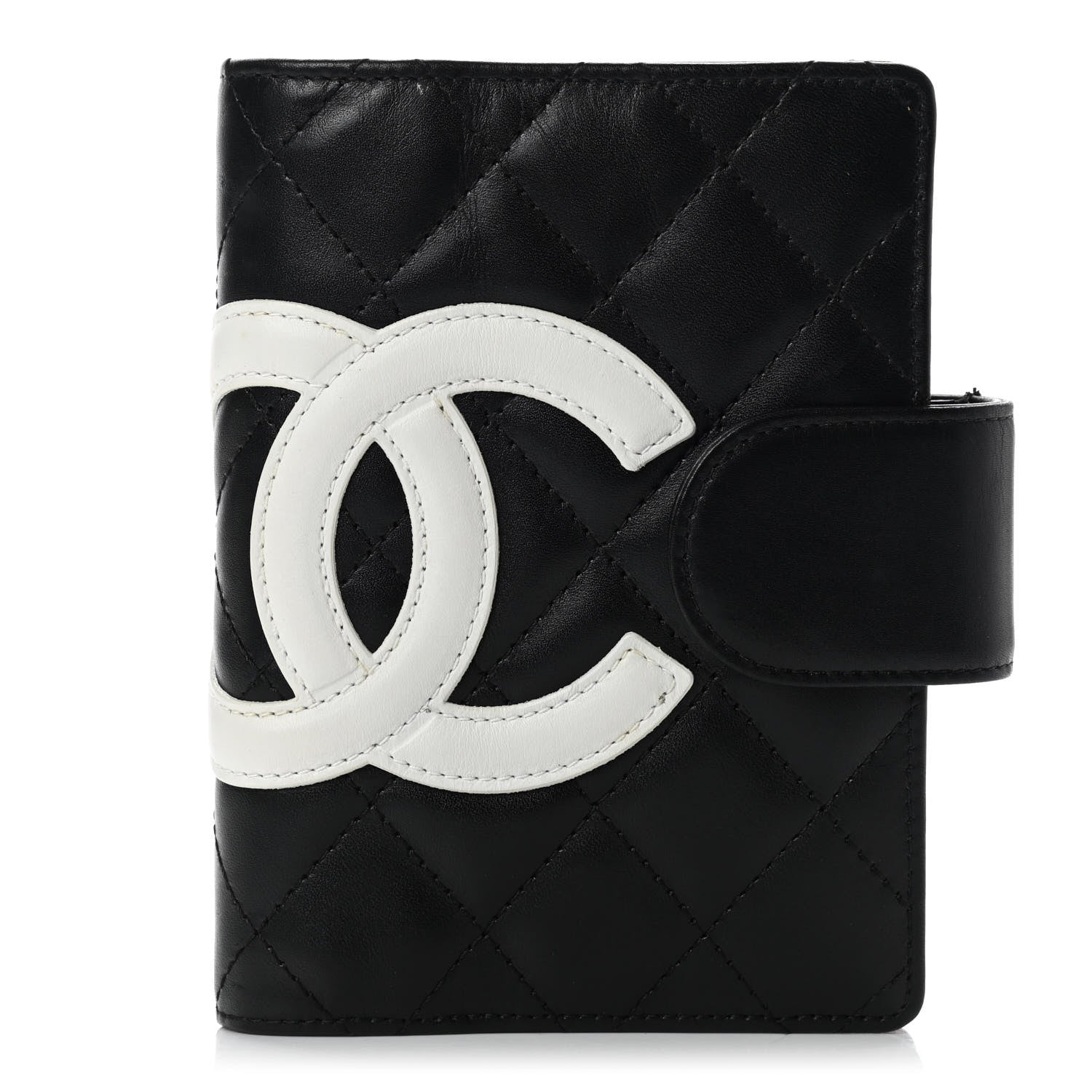 Chanel Calfskin Quilted Small Cambon Agenda Planner Black White 1 of 10