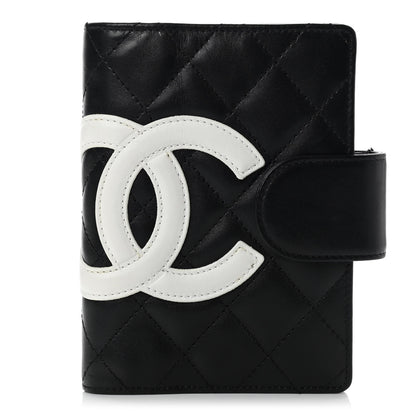 Chanel Calfskin Quilted Small Cambon Agenda Planner Black White 1 of 10