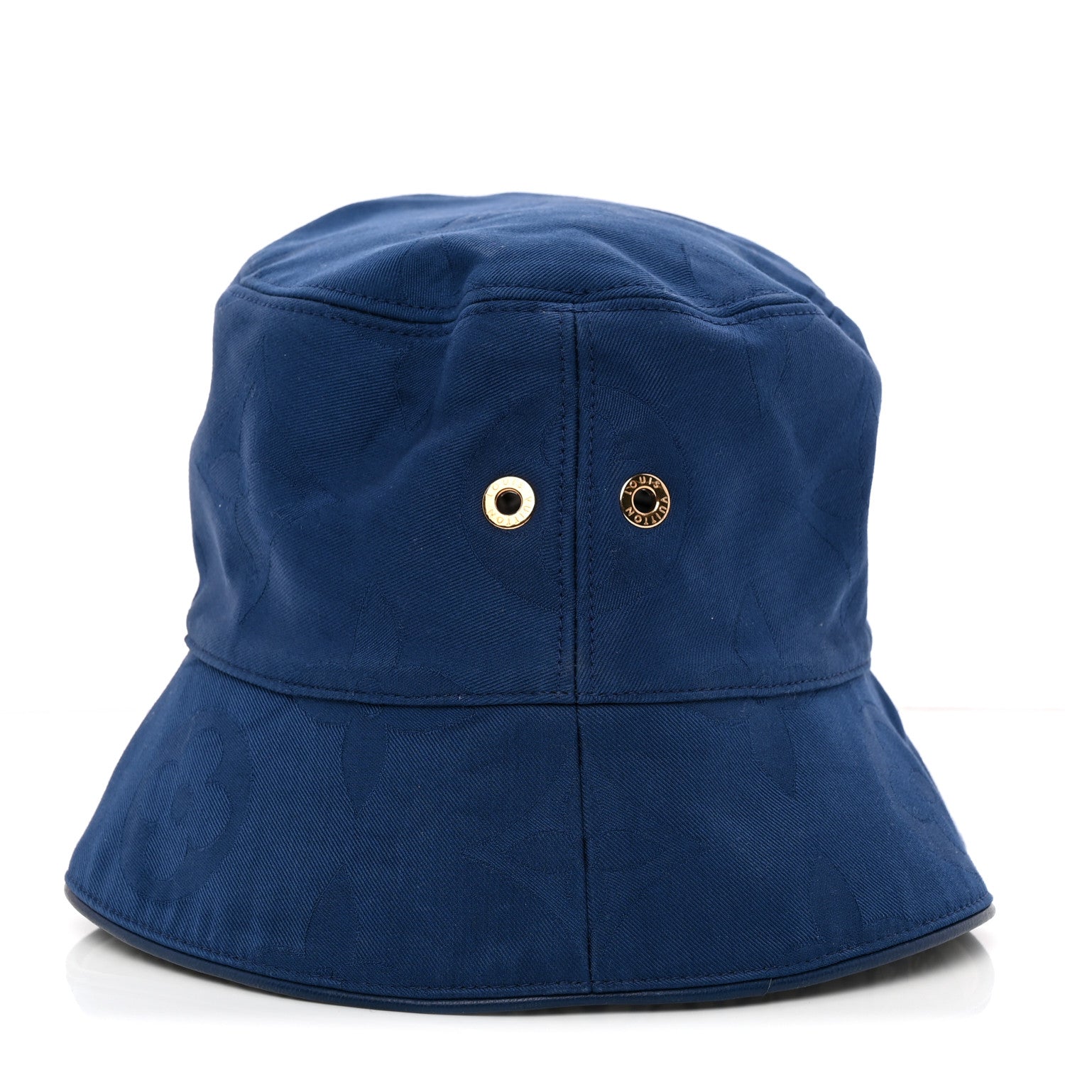 Louis Vuitton Cotton Monogram Flower Tile Reversible Bucket Hat Blue 7 of 14