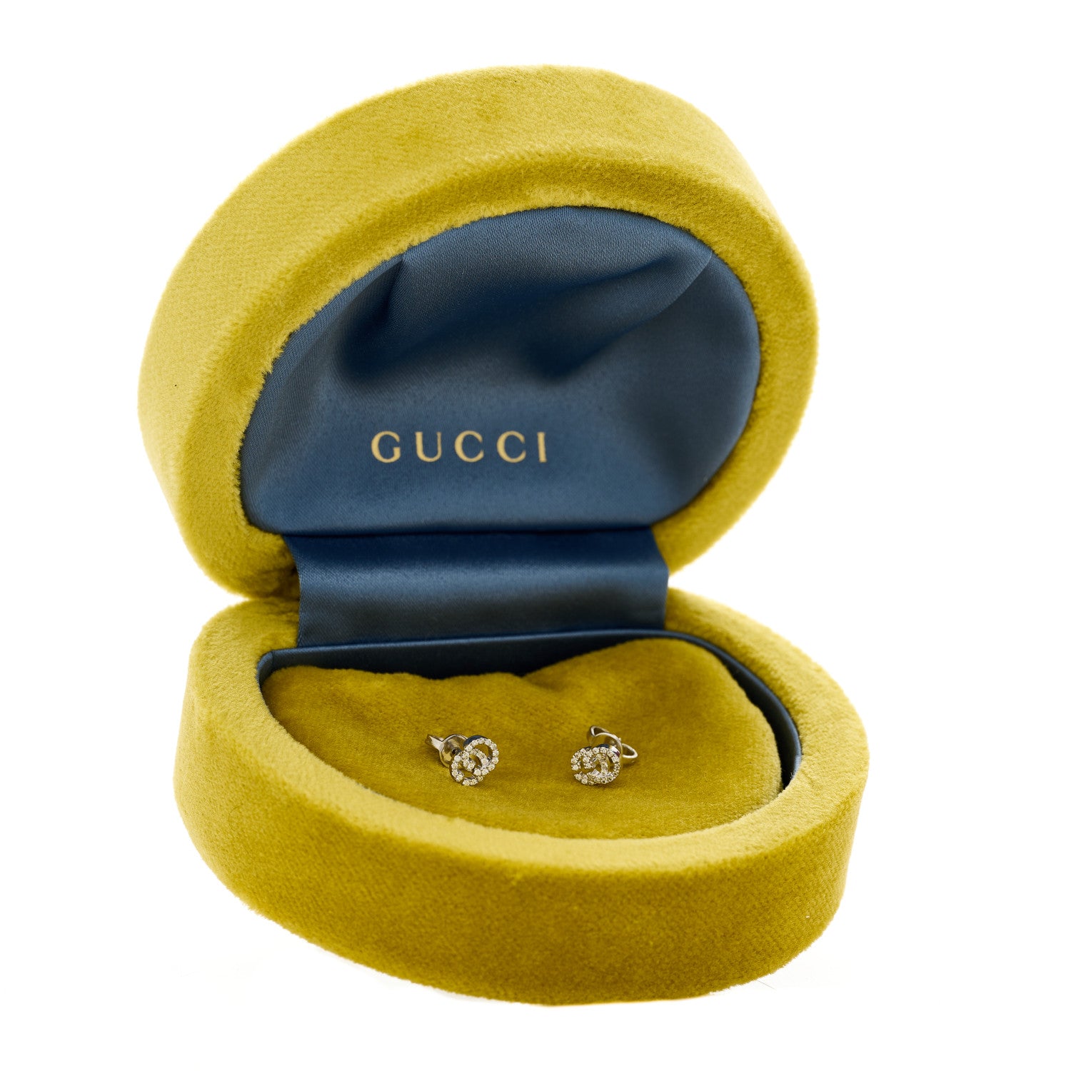 Gucci 18K White Gold Diamond Mini Running G Earrings 5 of 5