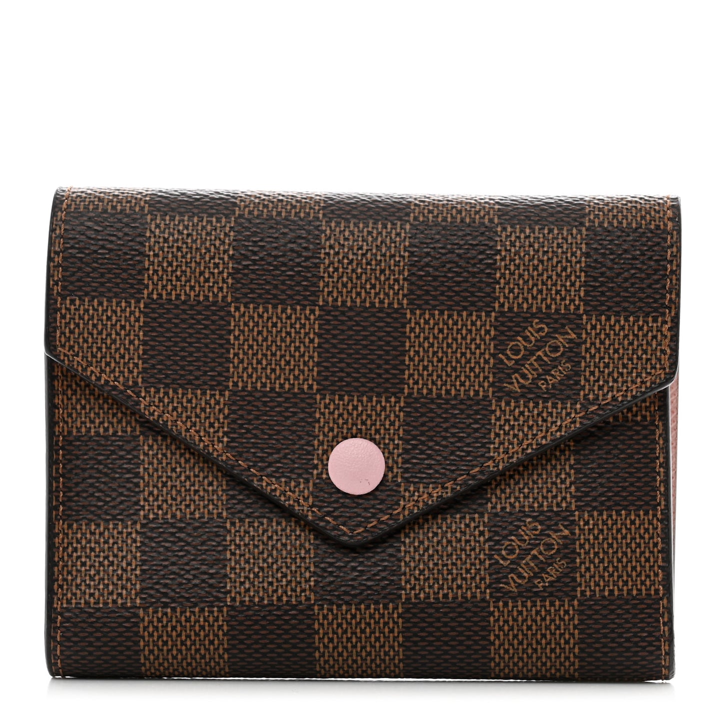 Damier Ebene Victorine Wallet Rose Ballerine