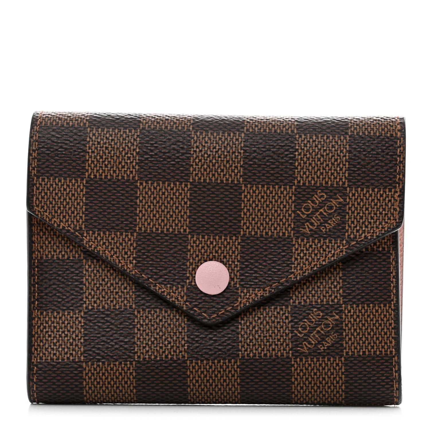 Louis Vuitton Damier Ebene Victorine Wallet Rose Ballerine 1 of 7