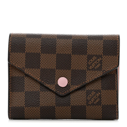 Louis Vuitton Damier Ebene Victorine Wallet Rose Ballerine 1 of 7