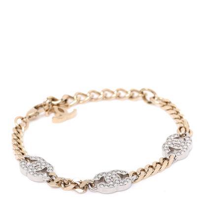 Chanel Crystal CC Chain Bracelet Gold Silver 1 of 5