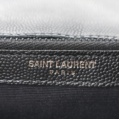 Saint Laurent Grain De Poudre Medium West Hollywood Monogram Fold-Over Black 6 of 10