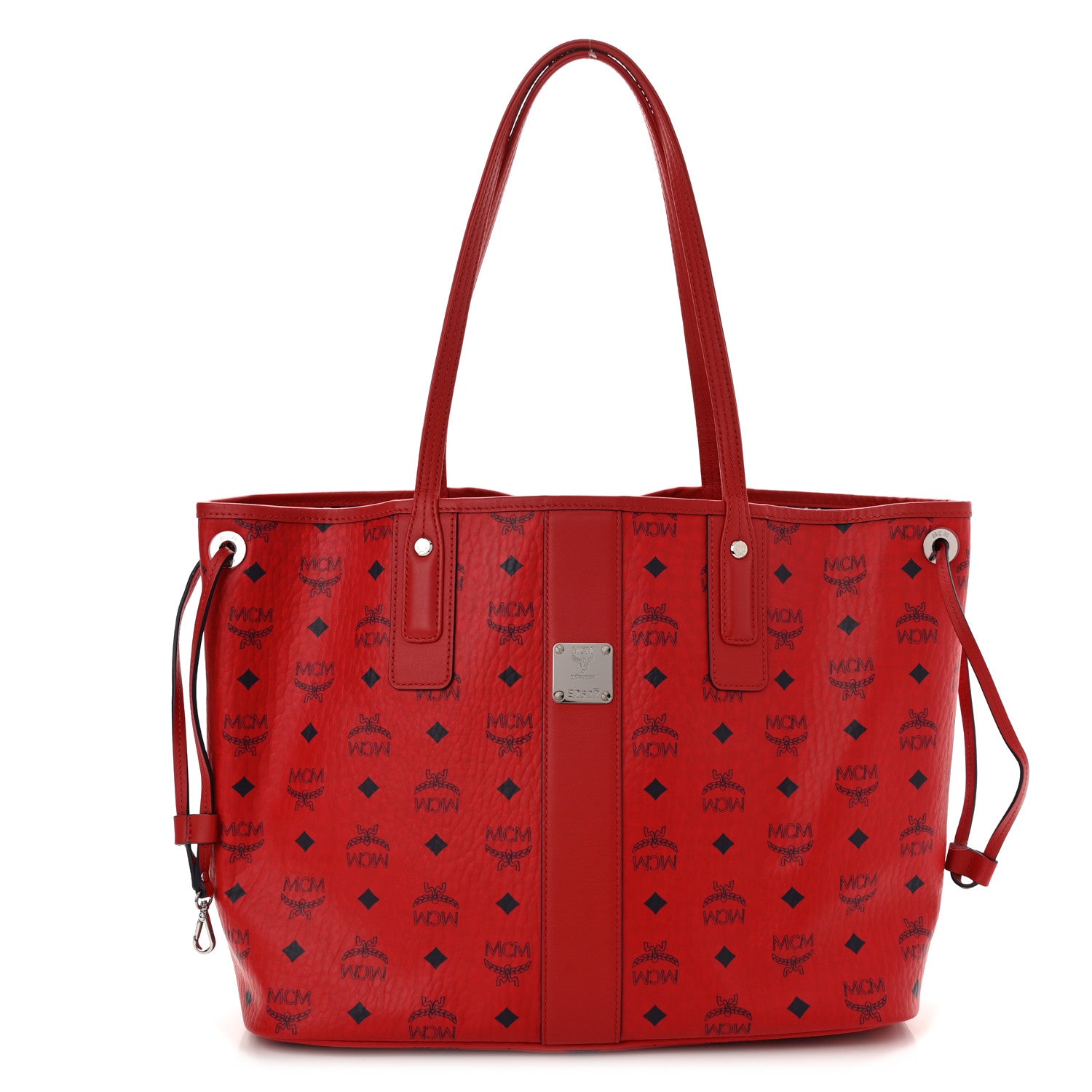 MCM Visetos Medium Liz Reversible Shopper Tote Ruby Red 1 of 15