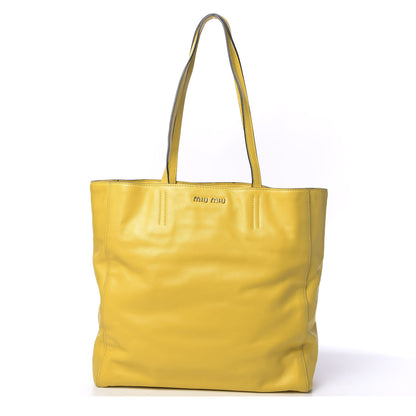 Miu Miu Vitello Soft Calf Tote Yellow 1 of 12