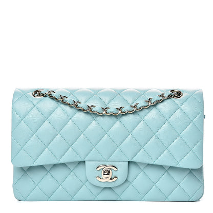 Chanel Caviar Quilted Medium Double Flap Light Blue 1 of 10