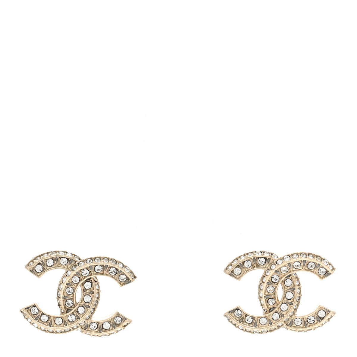 Crystal Timeless CC Earrings Light Gold