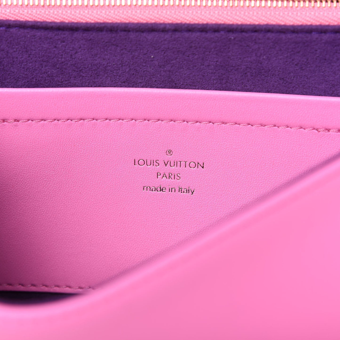 Lambskin Embossed Monogram Vuittamins Pochette Coussin Rose Violet
