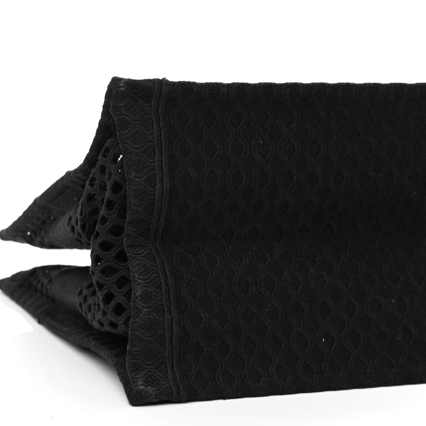 Mesh Embroidered Book Tote Black