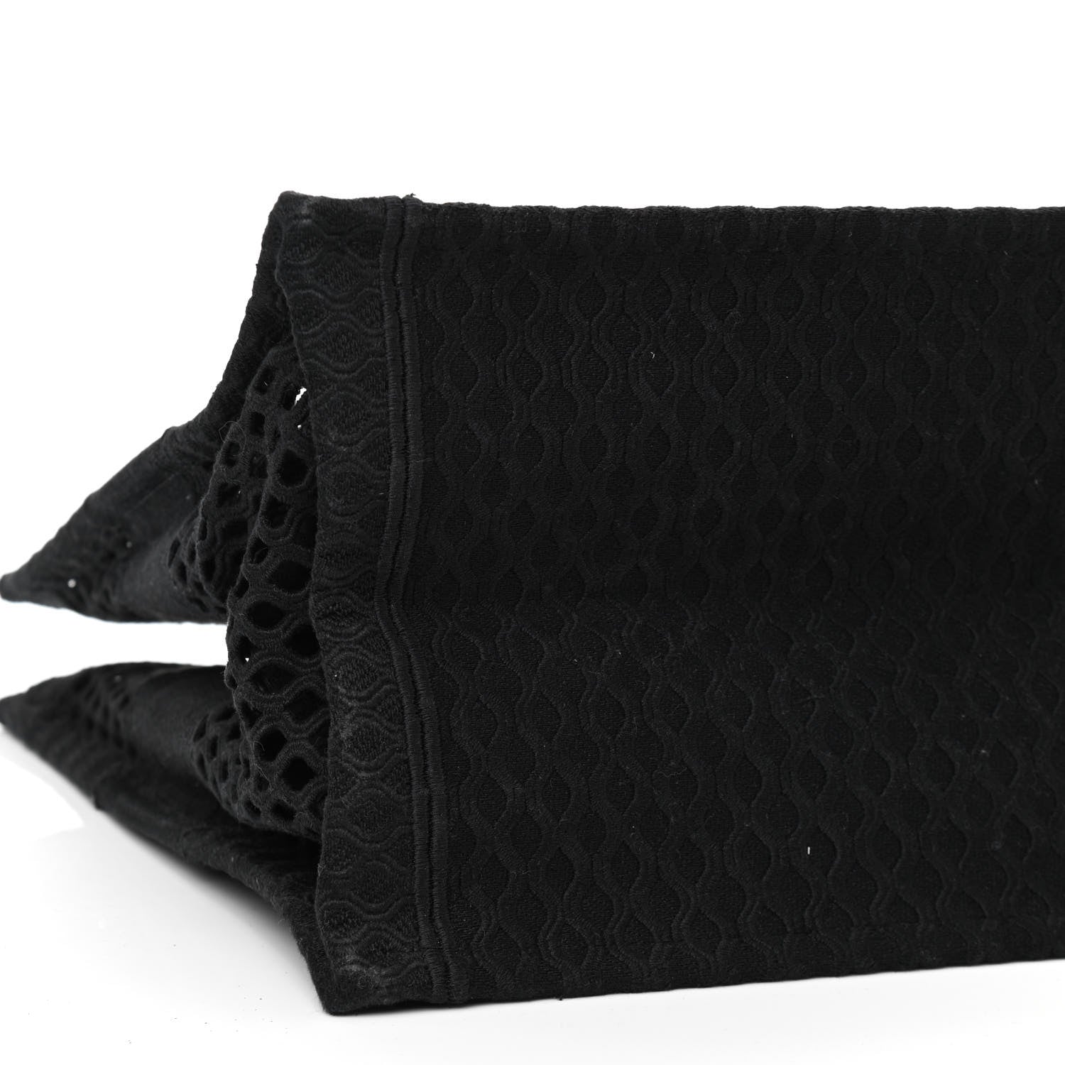 Christian Dior Mesh Embroidered Book Tote Black 9 of 11