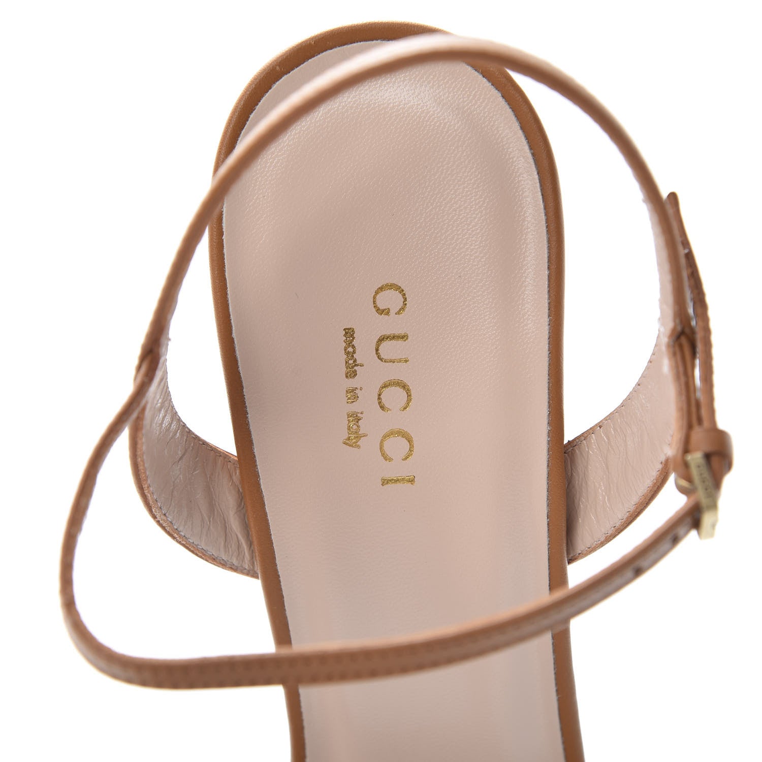 Gucci Calfskin GG Marmont Ankle Wrap 30/115mm Platform Sandals 38.5 Cognac 6 of 11