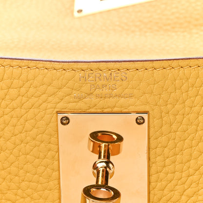 Hermes Taurillon Clemence Shoulder Kelly 40 Soleil 6 of 9