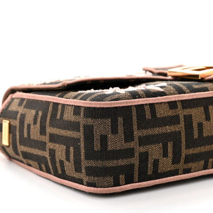Fendi Fabric Jacquard FF 1974 Paisley Embroidered Baguette Tobacco Moro Rosa Quarzo Multicolor 10 of 10