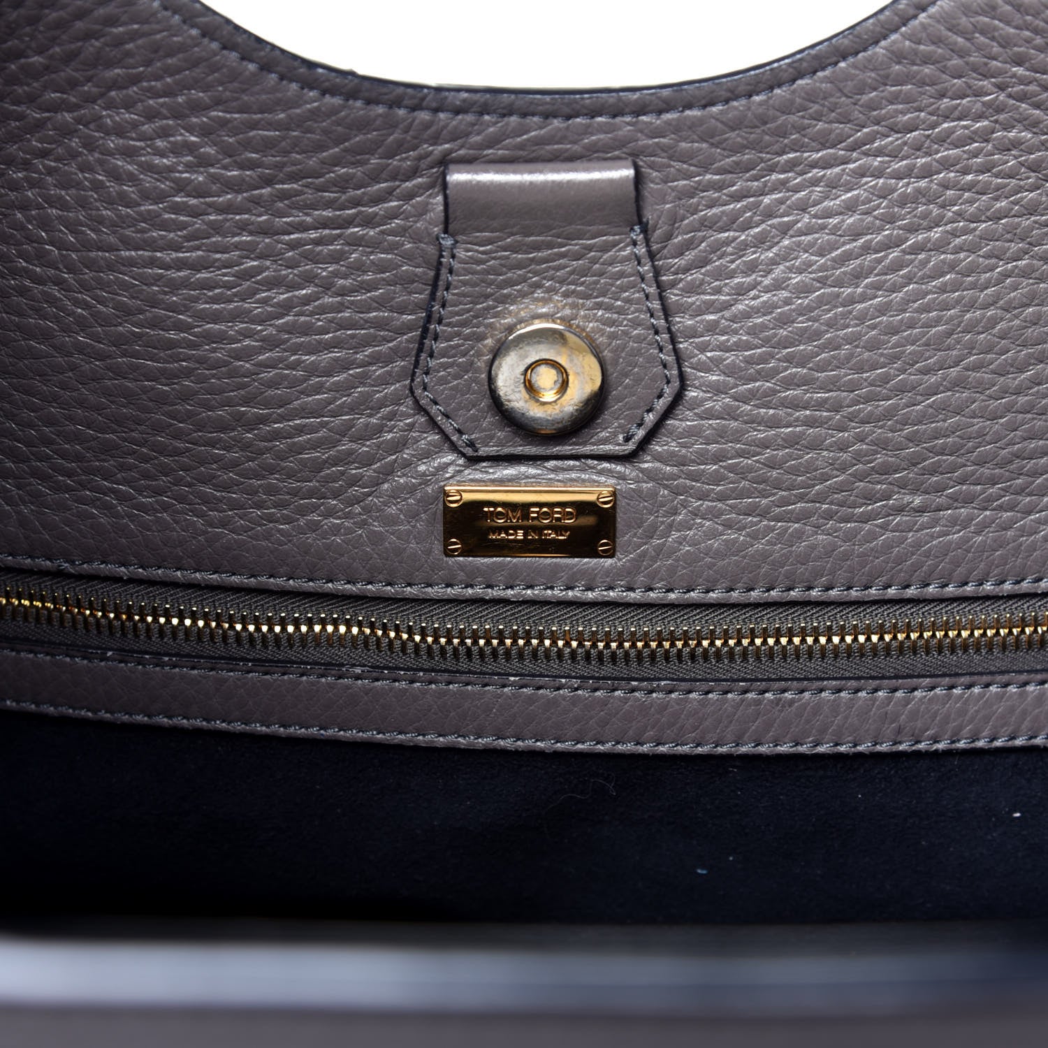 Tom Ford Grained Calfskin Alix Padlock Zip Tote Graphite 6 of 8