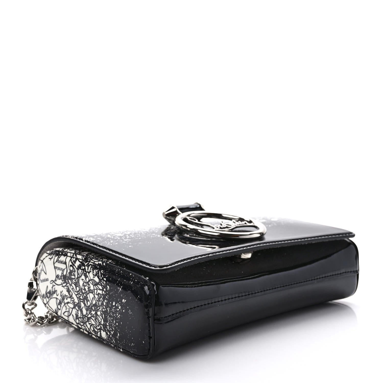 Christian Louboutin Patent Degraloubi RubyLou Clutch Snow Black 4 of 9