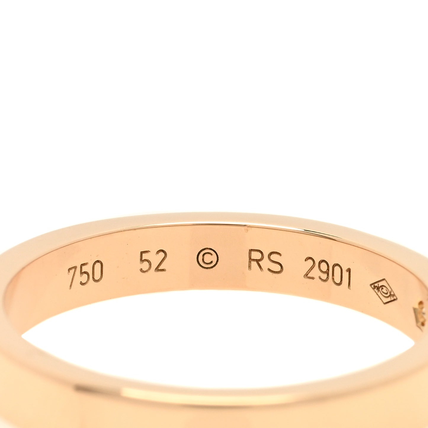 18K Pink Gold Diamond 3mm C De Cartier Wedding Band Ring 52 6