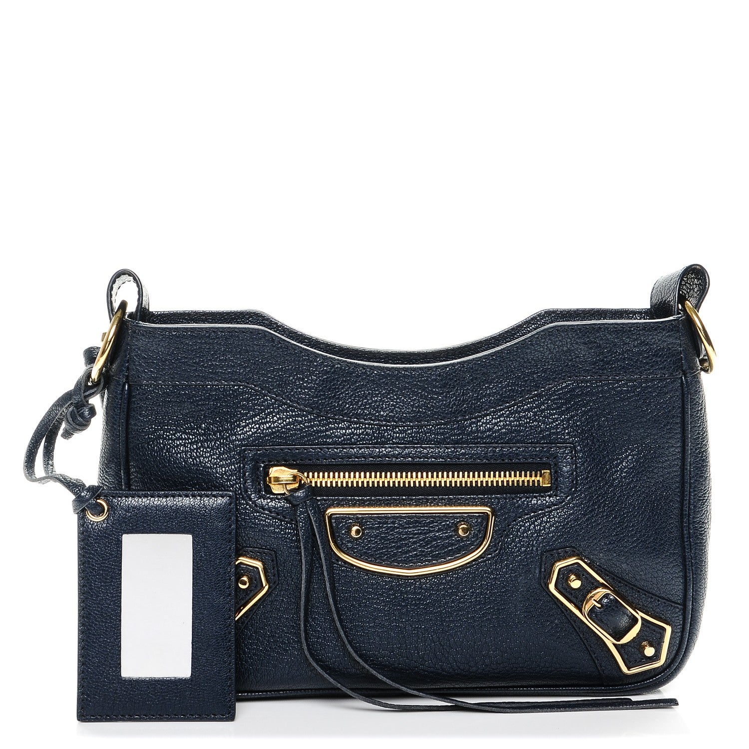 Balenciaga Chevre Gold Metallic Edge Hardware Hip Bleu Nuit 1 of 7