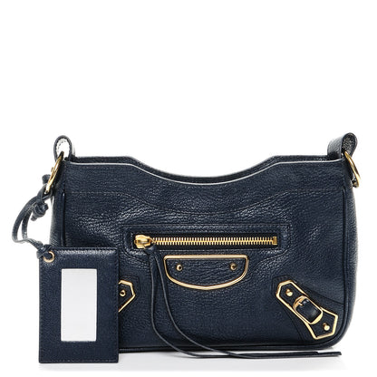 Balenciaga Chevre Gold Metallic Edge Hardware Hip Bleu Nuit 1 of 7
