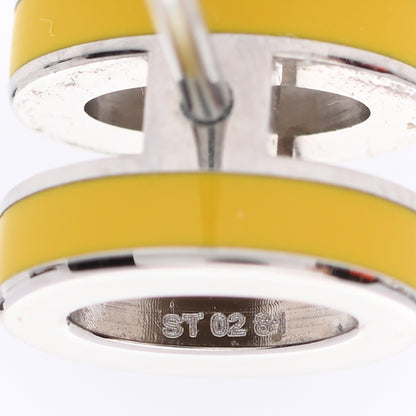 Hermes Palladium Lacquered Mini Pop H Earrings Jaune Sature 5 of 6