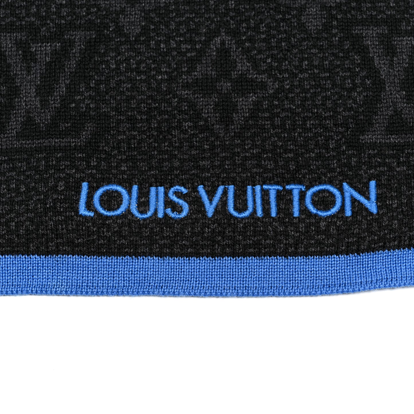 Wool My Monogram Eclipse Scarf Black Blue