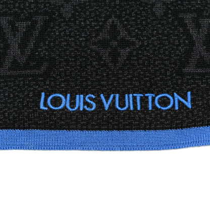 Louis Vuitton Wool My Monogram Eclipse Scarf Black Blue 3 of 4