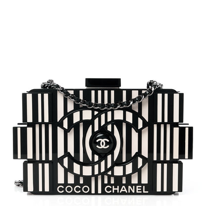 Chanel Plexiglass Barcode Boy Brick Lego Clutch Black 1 of 12
