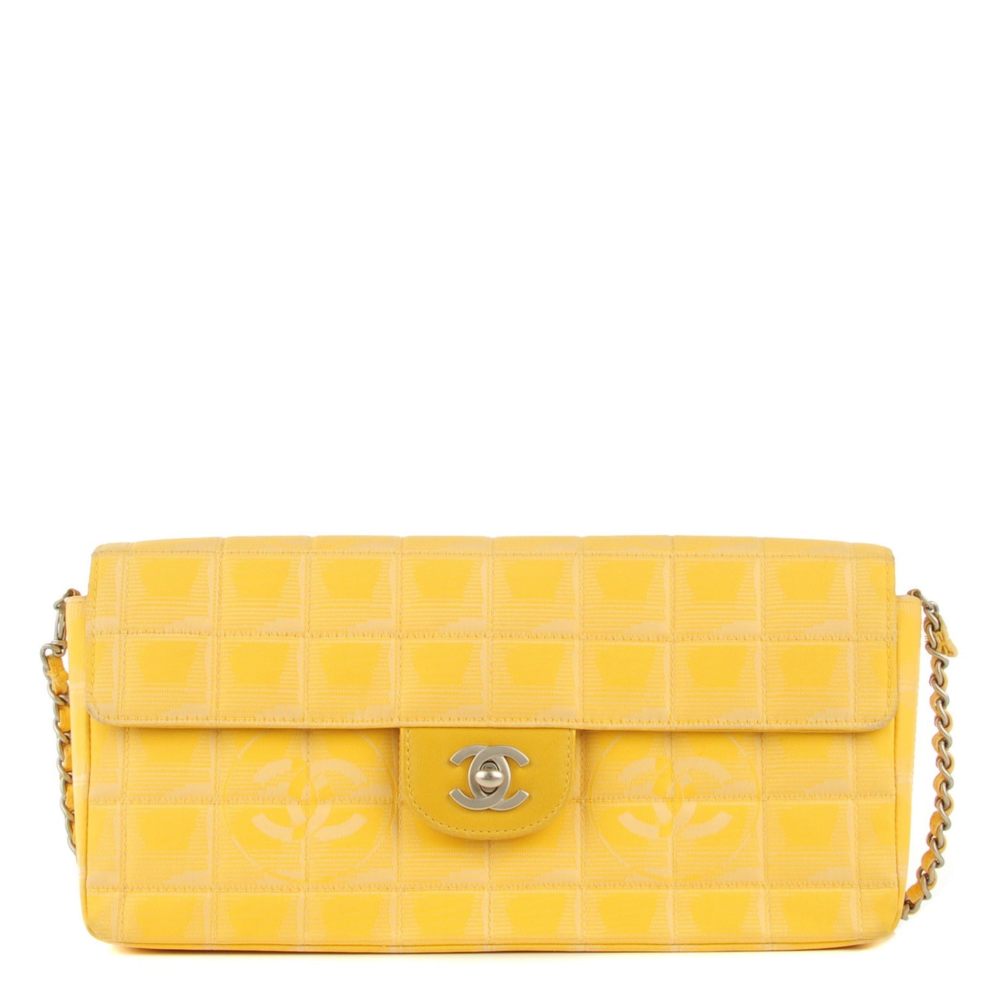 Nylon Quilted East West Travel Chocolate Bar Flap Yellow
