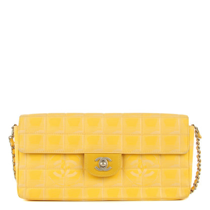 Chanel Nylon Quilted East West Travel Chocolate Bar Flap Yellow 1 of 9