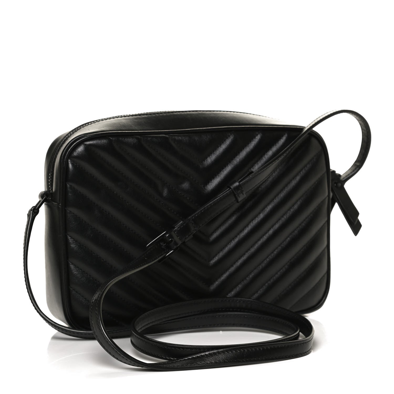 Saint Laurent Calfskin Matelasse Monogram Lou Camera Bag Black 3 of 11