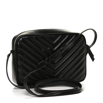 Saint Laurent Calfskin Matelasse Monogram Lou Camera Bag Black 3 of 11