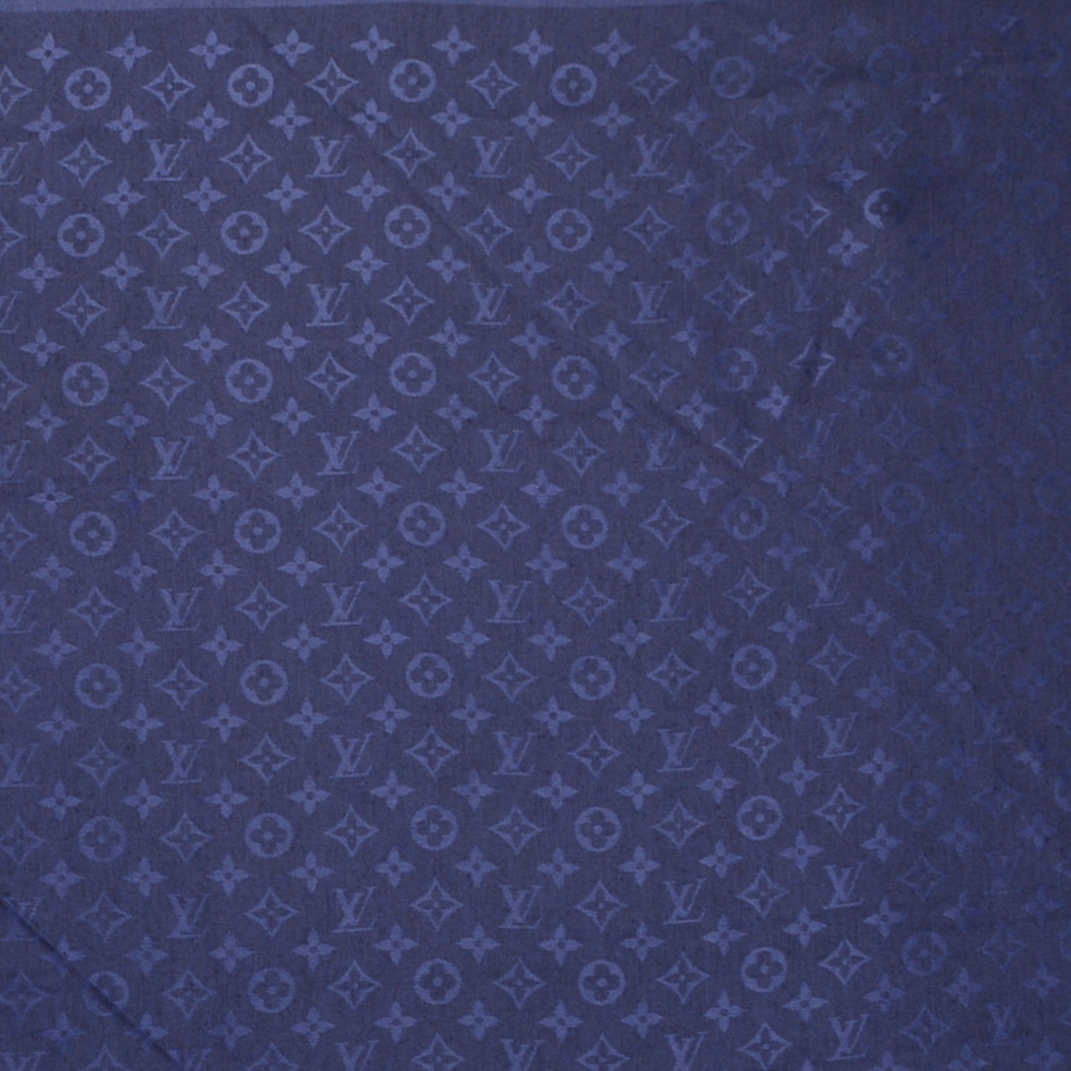 Louis Vuitton Wool Silk Monogram Shawl Blue Nuit 1 of 5
