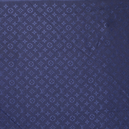 Louis Vuitton Wool Silk Monogram Shawl Blue Nuit 1 of 5