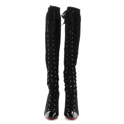 Christian Louboutin Patent Maille Tricot Frenchie 100 Sock Boots 37.5 Black 2 of 10