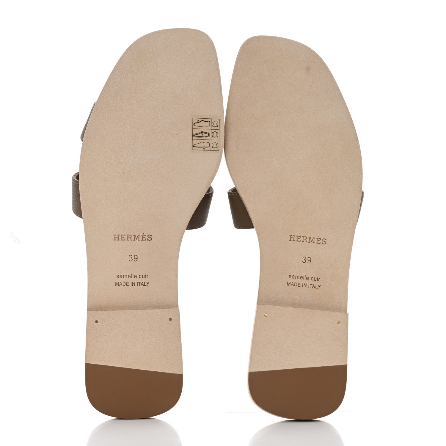 Hermes Epsom Oran Sandals 39 Etoupe 5 of 8
